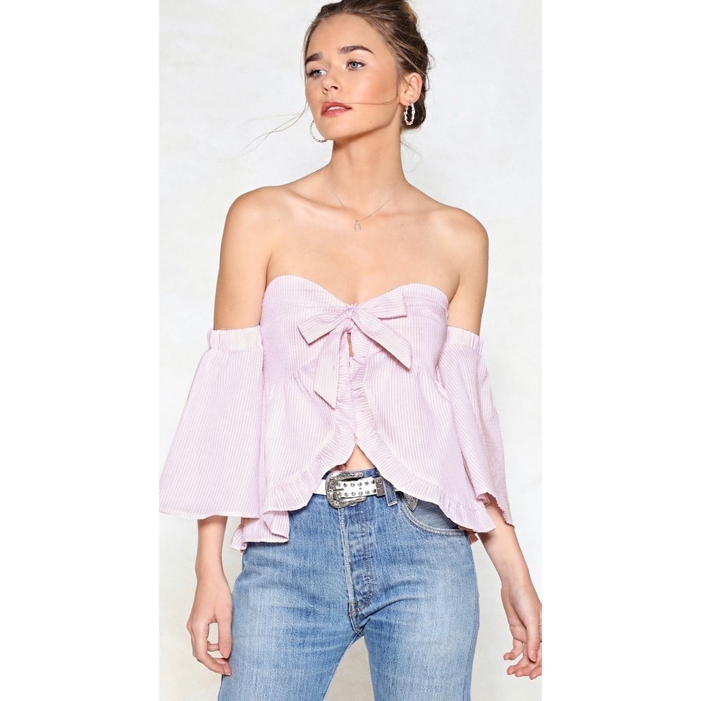 Nastygal Bow Regrets Off The Shoulder Top